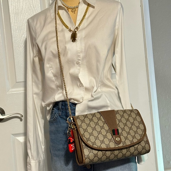 ✅Authentic GUCCI  GG PVC Leather Crossbody Bag - Picture 15 of 17